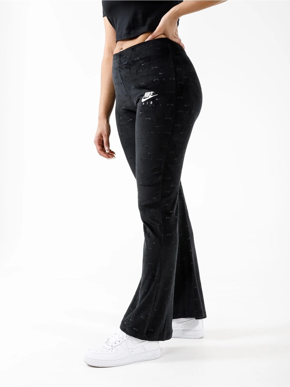 Nike Black Flared Micro-Logo Pants